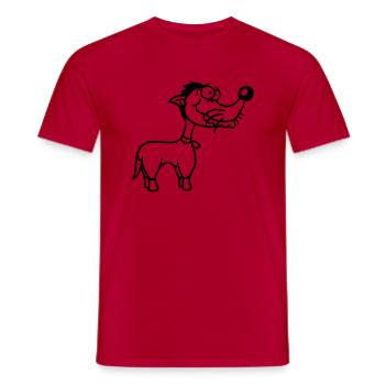 Hund Steht Dumm Kerl Lustig Blöd Verrückt Komisch - Männer T-Shirt - Rot - Vorne - AI Model Male 178 dark (178cm)