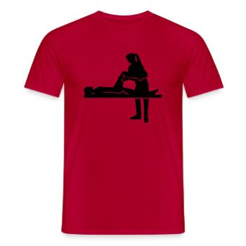Physiotherapist - Men's T-Shirt - red - Front - AI Model Male 178 dark (178cm)