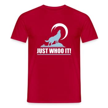 Wolf in the moon - just whoo it! - Men's T-Shirt - red - Front - AI Model Male 178 dark (178cm)