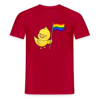 Canard LGBT Gay Pride Drapeau - T-shirt homme - rouge - Devant - AI Model Male 178 dark (178cm)