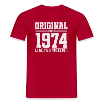 Original depuis 1974 Vintage Vintage anniversaire - T-shirt homme - rouge - Devant - AI Model Male 178 dark (178cm)