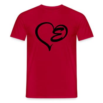 Herz Buchstabe E - Männer T-Shirt - Rot - Vorne - AI Model Male 178 dark (178cm)