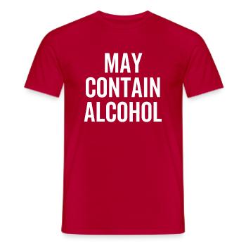 May Contain Alcohol - Men's T-Shirt - red - Front - AI Model Male 178 dark (178cm)