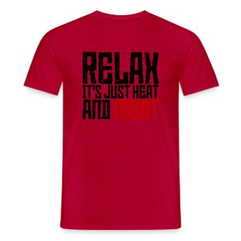 Relax, It's Just Heat And Meat 3 - Men's T-Shirt - red - Front - AI Model Male 178 dark (178cm)