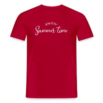 Enjoy summertime - Men's T-Shirt - red - Front - AI Model Male 178 dark (178cm)