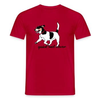 Hund - Männer T-Shirt - Rot - Vorne - AI Model Male 178 dark (178cm)
