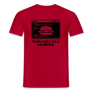 Sudo Make Me a Sandwich - Men's T-Shirt - red - Front - AI Model Male 178 dark (178cm)