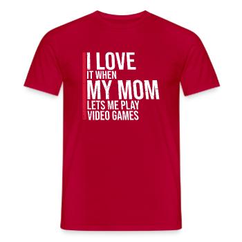 J’adore quand ma mère me laisse jouer à des jeux vidéo - T-shirt homme - rouge - Devant - AI Model Male 178 dark (178cm)