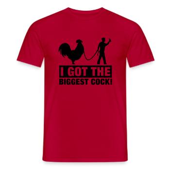 i_got_the_biggest_cock__f1 - Men's T-Shirt - red - Front - AI Model Male 178 dark (178cm)