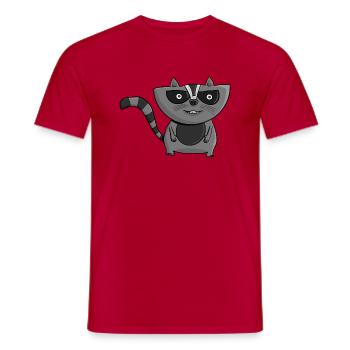 Intense raccoon - Men's T-Shirt - red - Front - AI Model Male 178 dark (178cm)