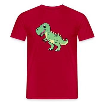 Dinosaurier | T-rex | Tyrannosaurus | süß | Kind - Männer T-Shirt - Rot - Vorne - AI Model Male 178 dark (178cm)