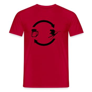 Beer Load Arrows and Skiing - - Men's T-Shirt - red - Front - AI Model Male 178 dark (178cm)