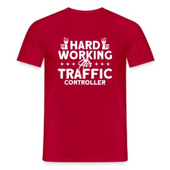 Cadeau d’aéroport de contrôle de la circulation aérienne - T-shirt homme - rouge - Devant - AI Model Male 178 dark (178cm)