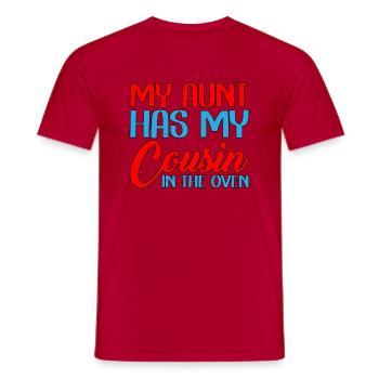 Ma tante a mon cousin dans le four 3 - T-shirt homme - rouge - Devant - AI Model Male 178 dark (178cm)
