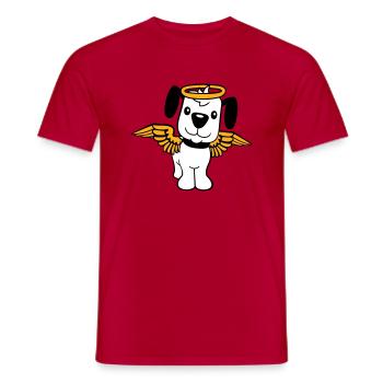 Chien Ange Halo Ailes Ange Ciel - T-shirt homme - rouge - Devant - AI Model Male 178 dark (178cm)