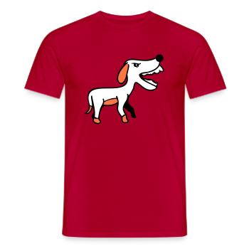Dog, Furious, Biting, , Aggressive, Attack - Men's T-Shirt - red - Front - AI Model Male 178 dark (178cm)