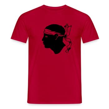 Testa mora (tête de Maure) - T-shirt homme - rouge - Devant - AI Model Male 178 dark (178cm)