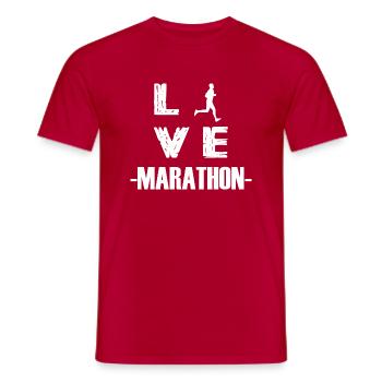 Triathlon Swim Bike Run - Men's T-Shirt - red - Front - AI Model Male 178 dark (178cm)