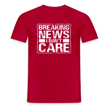 Dernières nouvelles Je m’en fous - T-shirt homme - rouge - Devant - AI Model Male 178 dark (178cm)