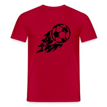 fire_soccer_ball_bx1 - Men's T-Shirt - red - Front - AI Model Male 178 dark (178cm)