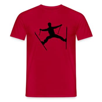 Skier crash - Men's T-Shirt - red - Front - AI Model Male 178 dark (178cm)