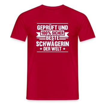 Beste Schwägerin - Männer T-Shirt - Rot - Vorne - AI Model Male 178 dark (178cm)