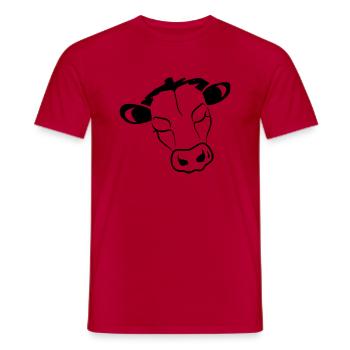Schlafende Kuh Kuhliebhaber Bauer Geschenkidee - Männer T-Shirt - Rot - Vorne - AI Model Male 178 dark (178cm)