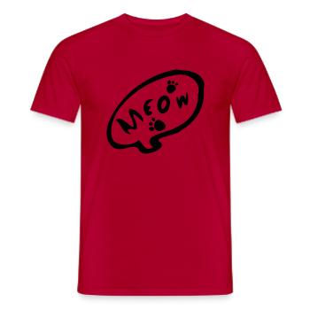 meow_txt kitty cat paw_prints - Männer T-Shirt - Rot - Vorne - AI Model Male 178 dark (178cm)