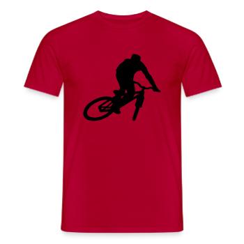 mountain bike mtb skid skidding - Men's T-Shirt - red - Front - AI Model Male 178 dark (178cm)