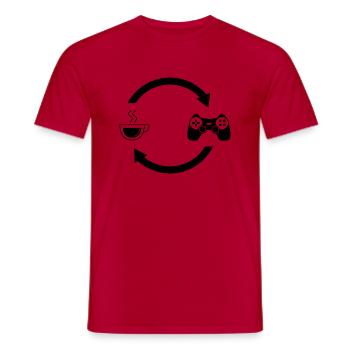 Coffee load arrows and game - - Men's T-Shirt - red - Front - AI Model Male 178 dark (178cm)