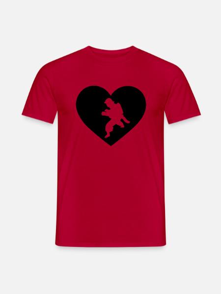 Herz 1 und Feuer Brigader - - Männer T-Shirt - Rot
