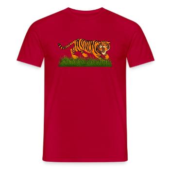 tiger - Men's T-Shirt - red - Front - AI Model Male 178 dark (178cm)