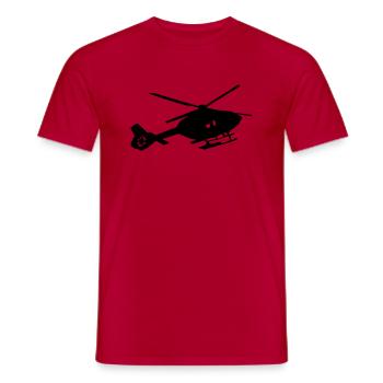 helikopter silhouette - Männer T-Shirt - Rot - Vorne - AI Model Male 178 dark (178cm)