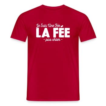 Je suis Une Fée Pas Chier - T-shirt homme - rouge - Devant - AI Model Male 178 dark (178cm)