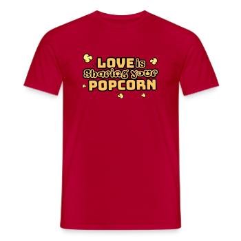 Popcorn Love - T-shirt homme - rouge - Devant - AI Model Male 178 dark (178cm)