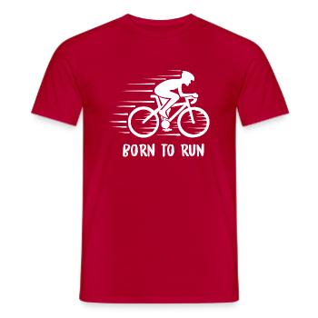 Triatlon svømme cykelløb - Mænd T-shirt - rød - Foran - AI Model Male 178 dark (178cm)