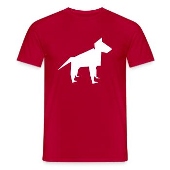 Hund Silhouette Hundebesitzer Geschenk - Männer T-Shirt - Rot - Vorne - AI Model Male 178 dark (178cm)