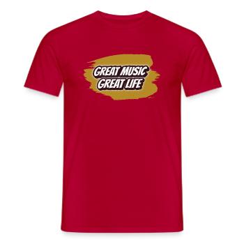 Great Music Great Life - Men's T-Shirt - red - Front - AI Model Male 178 dark (178cm)
