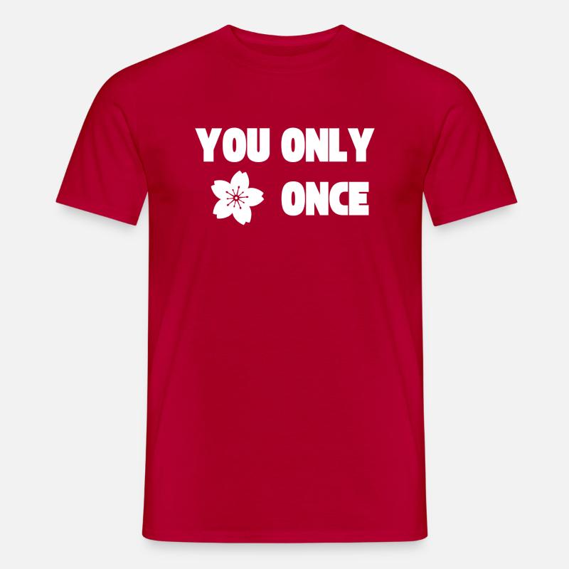 YOLO - Du lebst nur einmal - Sakura - Männer T-Shirt - Rot