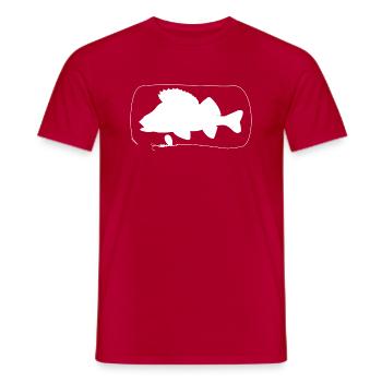 Perch with spinner - Men's T-Shirt - red - Front - AI Model Male 178 dark (178cm)