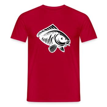 Karpfen modern weiß - Männer T-Shirt - Rot - Vorne - AI Model Male 178 dark (178cm)