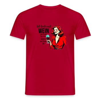 Retro woman housewife sarcastic design - Men's T-Shirt - red - Front - AI Model Male 178 dark (178cm)