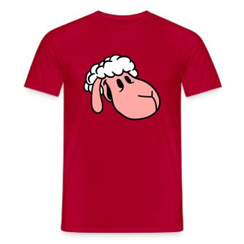 Mouton Visage Tête Mignon Mignon Agneau Cool Bande dessinée - T-shirt homme - rouge - Devant - AI Model Male 178 dark (178cm)