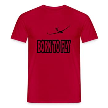 né pour voler - T-shirt homme - rouge - Devant - AI Model Male 178 dark (178cm)