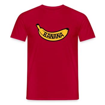banana text logo obst banane lecker gesund essen b - Männer T-Shirt - Rot - Vorne - AI Model Male 178 dark (178cm)