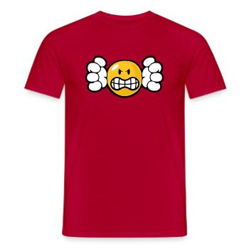 Smiley Anger Unforgiving - Männer T-Shirt - Rot - Vorne - AI Model Male 178 dark (178cm)