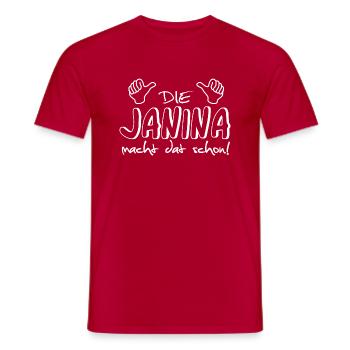 janina - Männer T-Shirt - Rot - Vorne - AI Model Male 178 dark (178cm)