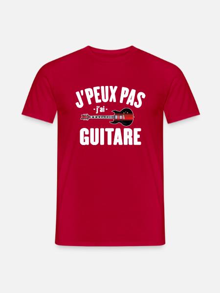Je Peux Pas J'ai Guitare Cadeau Guitariste - T-shirt homme - rouge