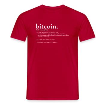 Dictionary Bitcoin white - Männer T-Shirt - Rot - Vorne - AI Model Male 178 dark (178cm)