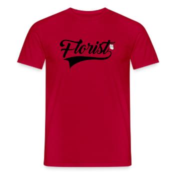 Retro Graphic Botanical Flowers Gardening Plant Lo - Männer T-Shirt - Rot - Vorne - AI Model Male 178 dark (178cm)